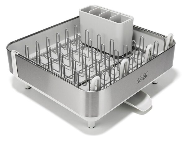 Scurgător de vase argintiu ajustabil din plastic 35,5x38 cm Extend Steel Plus – Joseph Joseph