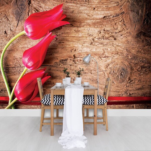 Fototapet - Lalea lemn panglica (152,5x104 cm)