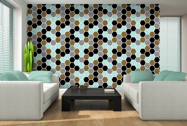 Fototapet - Hexagon mozaic (152,5x104 cm)