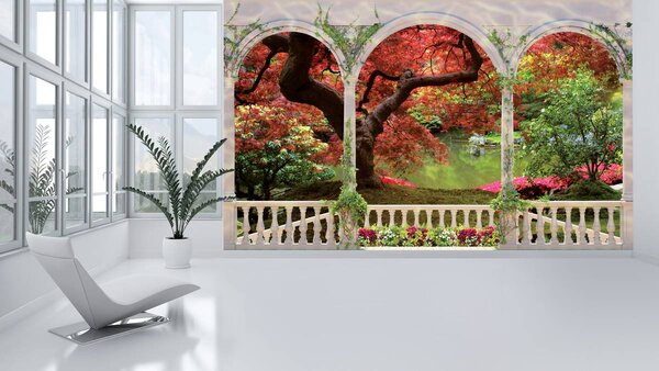 Fototapet - Arcade copac lemne de pădure peisaj (152,5x104 cm)