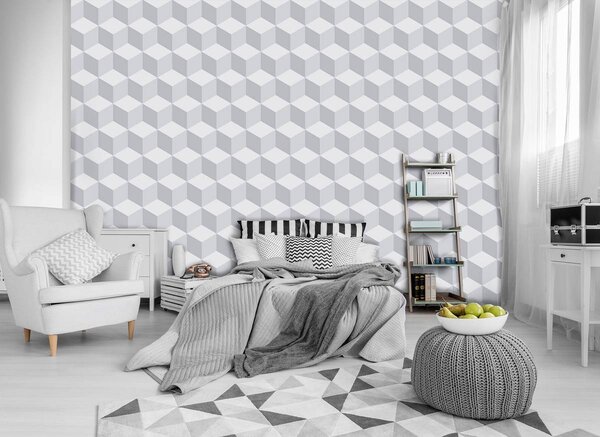 Fototapet - Mozaic - 3D alb (152,5x104 cm)