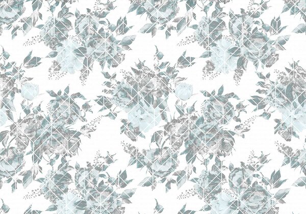 Fototapet - Flori - albastru gri (152,5x104 cm)