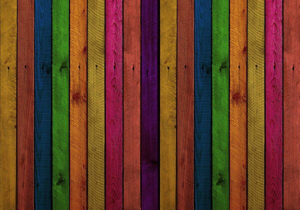 Fototapet - Scândură colorată (152,5x104 cm)
