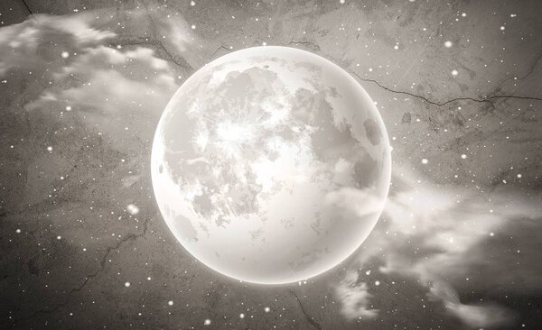 Fototapet - Luna pe beton - neagră (152,5x104 cm)
