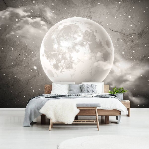 Fototapet - Luna pe beton - neagră (152,5x104 cm)