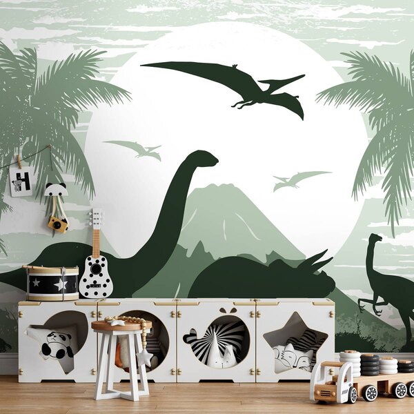 Fototapet - Dinozauri verzi (152,5x104 cm)