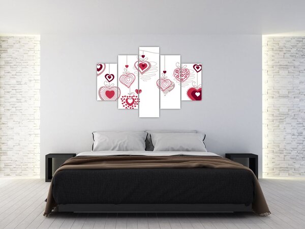 Tablou cu inimiore pictate (150x105 cm)