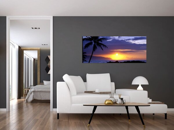 Tablou cu apus de soare deasupra mării (120x50 cm)