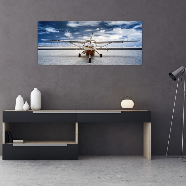 Tablou cu aeroplan cu motor (120x50 cm)