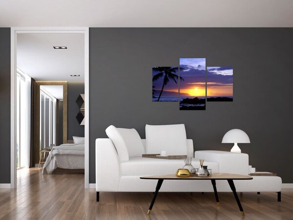 Tablou cu apus de soare deasupra mării (90x60 cm)