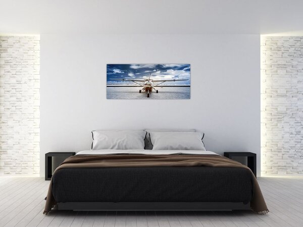 Tablou cu aeroplan cu motor (120x50 cm)