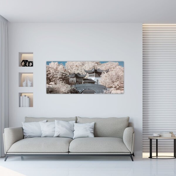 Tablou - pomi înfloriți în Asia (120x50 cm)