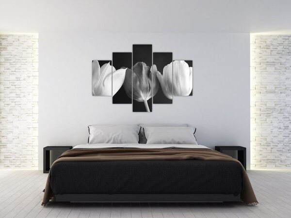Tablou - Lalele alb negre (150x105 cm)