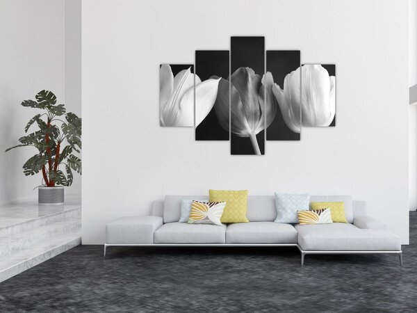 Tablou - Lalele alb negre (150x105 cm)