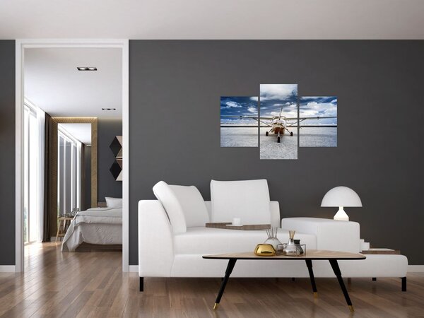 Tablou cu aeroplan cu motor (90x60 cm)