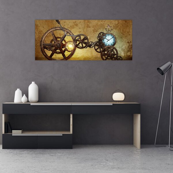 Tablou cu aparatele istorice ale ceasurilor (120x50 cm)