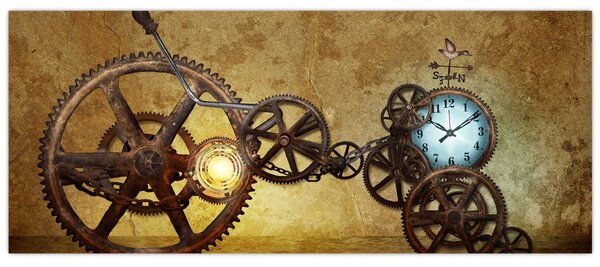Tablou cu aparatele istorice ale ceasurilor (120x50 cm)