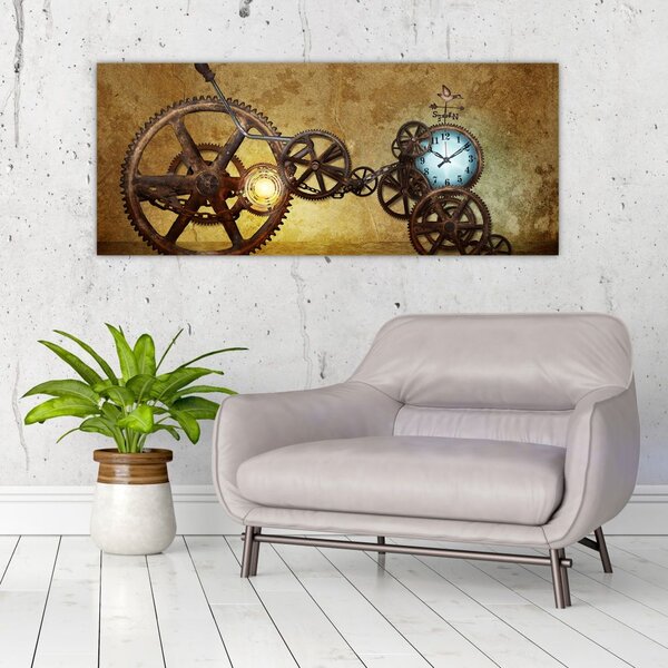 Tablou cu aparatele istorice ale ceasurilor (120x50 cm)