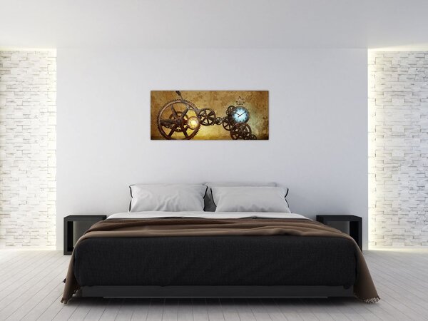 Tablou cu aparatele istorice ale ceasurilor (120x50 cm)