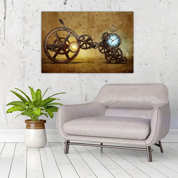 Tablou cu aparatele istorice ale ceasurilor (90x60 cm)