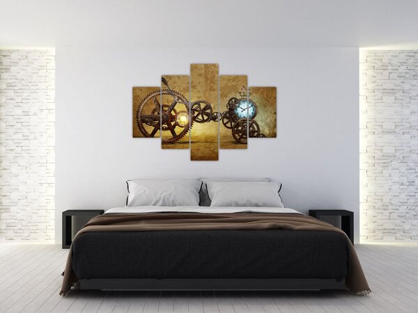 Tablou cu aparatele istorice ale ceasurilor (150x105 cm)