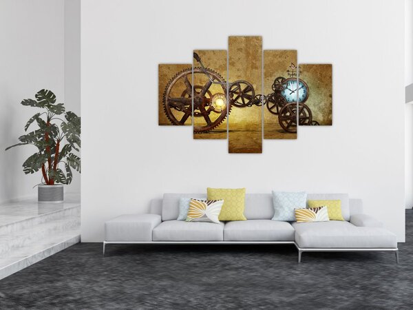 Tablou cu aparatele istorice ale ceasurilor (150x105 cm)