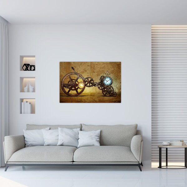 Tablou cu aparatele istorice ale ceasurilor (90x60 cm)