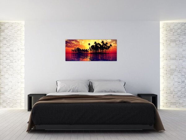 Tablou insulă în apus de soare (120x50 cm)