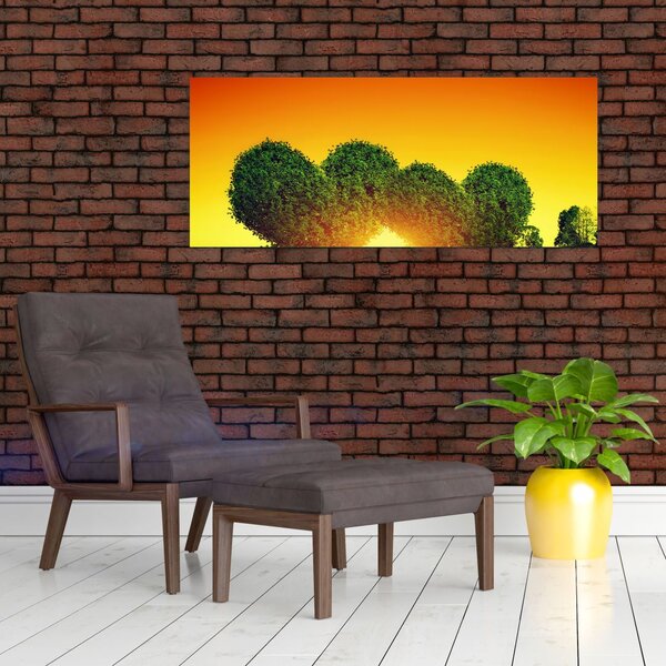 Tablou - Inima în coroanele copacilor (120x50 cm)
