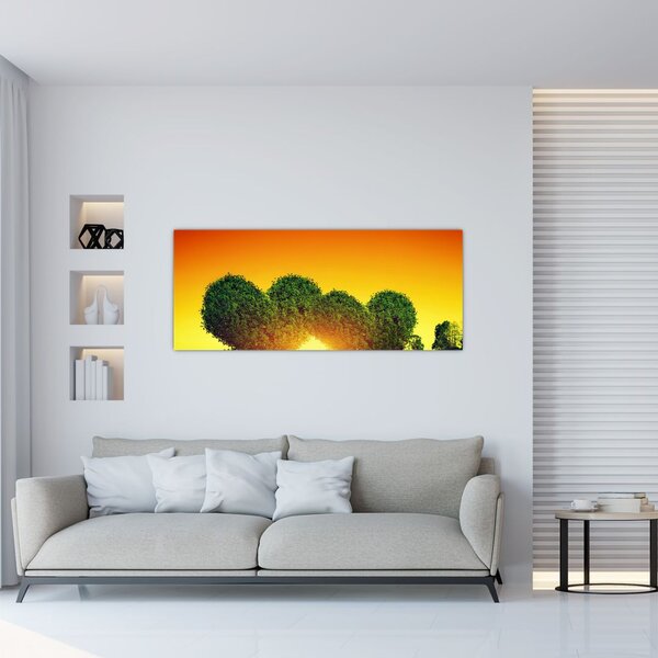 Tablou - Inima în coroanele copacilor (120x50 cm)