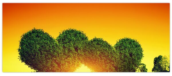 Tablou - Inima în coroanele copacilor (120x50 cm)