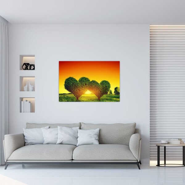 Tablou - Inima în coroanele copacilor (90x60 cm)