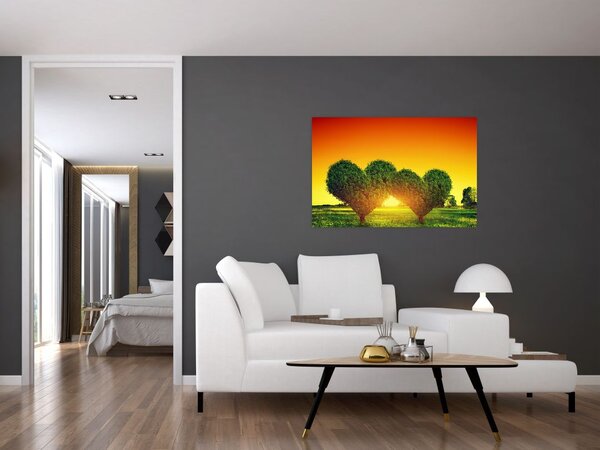 Tablou - Inima în coroanele copacilor (90x60 cm)
