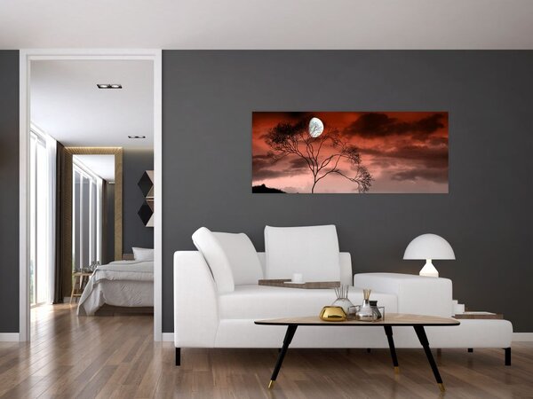 Tablou - Luna luminează noaptea (120x50 cm)
