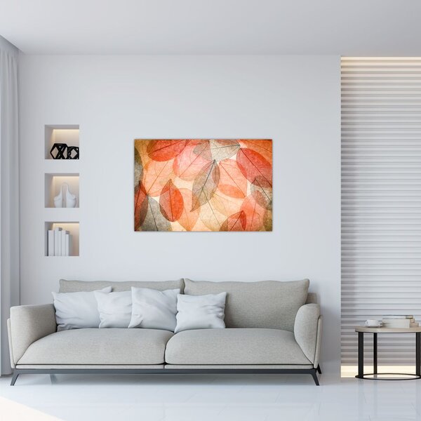Tablou cu frunzele de toamnă pictate (90x60 cm)