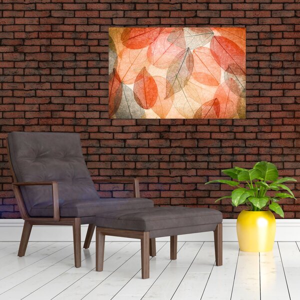 Tablou cu frunzele de toamnă pictate (90x60 cm)