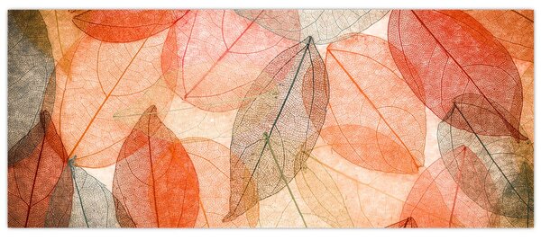 Tablou cu frunzele de toamnă pictate (120x50 cm)