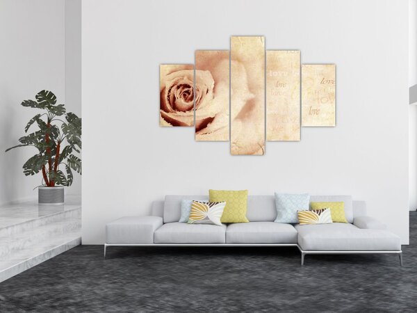 Tablou - floare de trandafir pentru îndrăgostiți (150x105 cm)