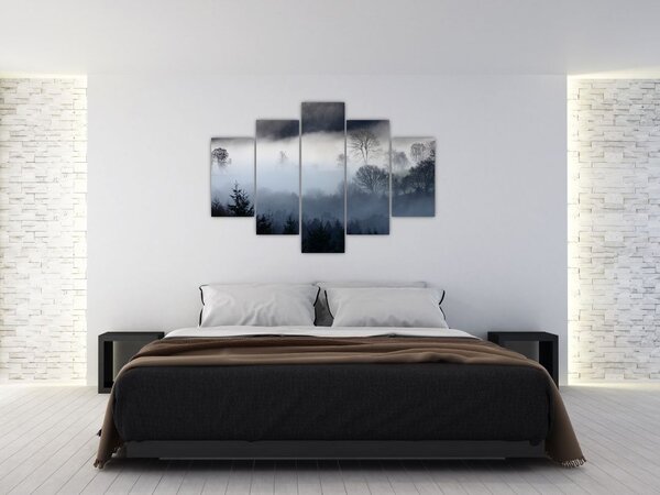 Tablou cu ceță deasupra pădurii (150x105 cm)
