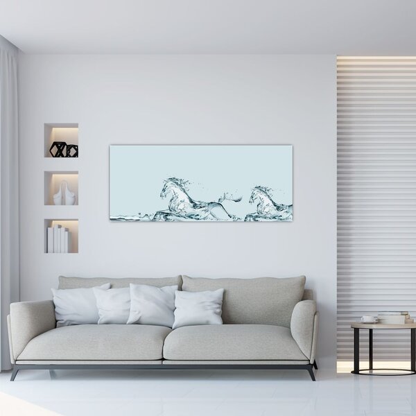 Tablou - Cai din picături de apă (120x50 cm)