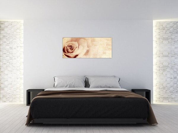 Tablou - floare de trandafir pentru îndrăgostiți (120x50 cm)