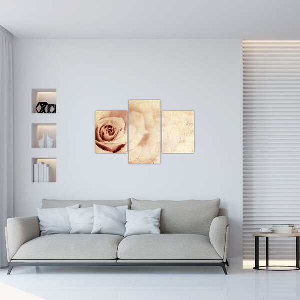 Tablou - floare de trandafir pentru îndrăgostiți (90x60 cm)