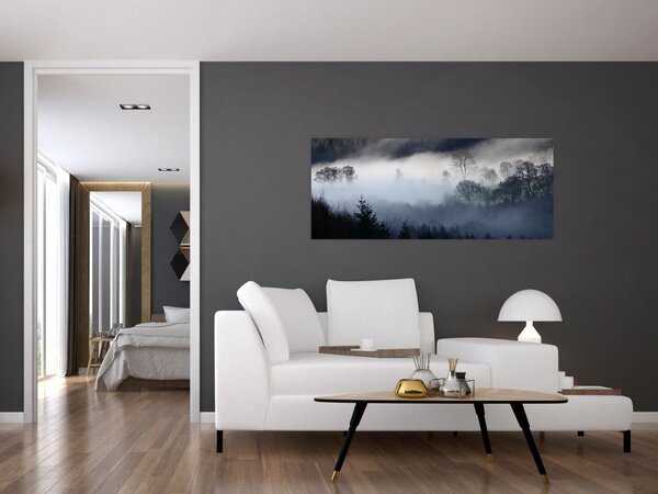 Tablou cu ceță deasupra pădurii (120x50 cm)