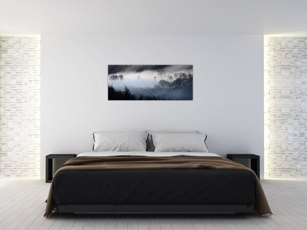 Tablou cu ceță deasupra pădurii (120x50 cm)