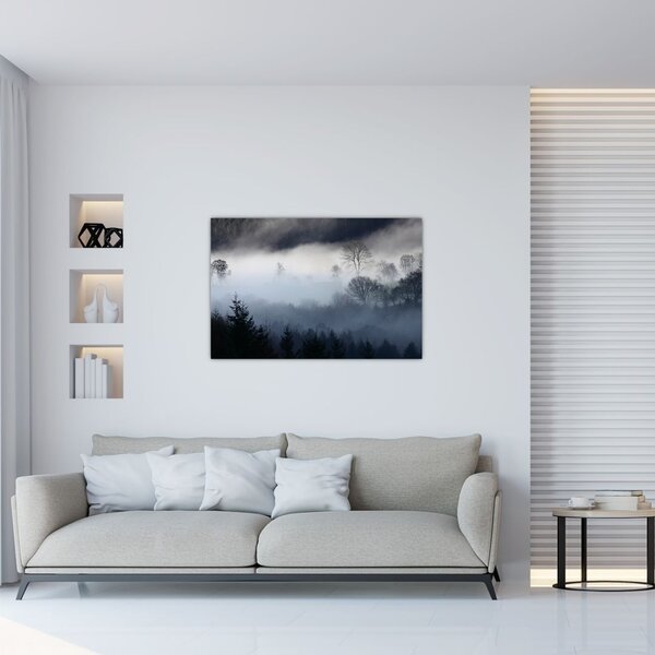 Tablou cu ceță deasupra pădurii (90x60 cm)