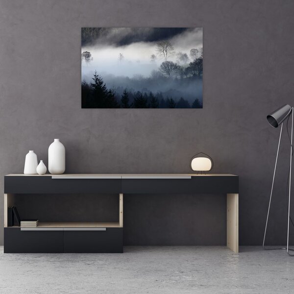 Tablou cu ceță deasupra pădurii (90x60 cm)