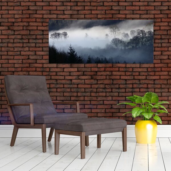 Tablou cu ceță deasupra pădurii (120x50 cm)