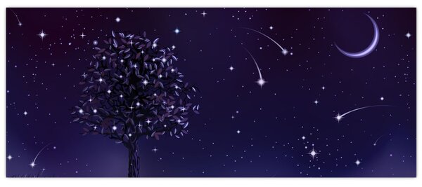 Tablou - Noaptea în ilustrație (120x50 cm)