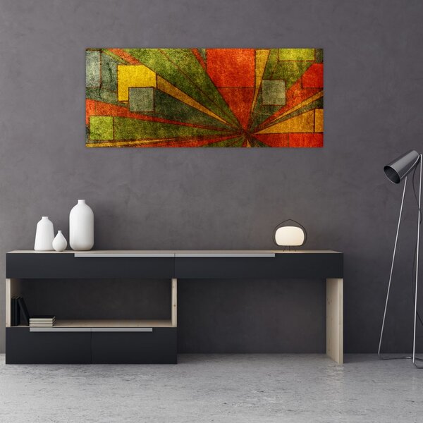 Tablou cu abstracție geometrică (120x50 cm)