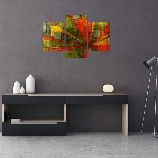 Tablou cu abstracție geometrică (90x60 cm)